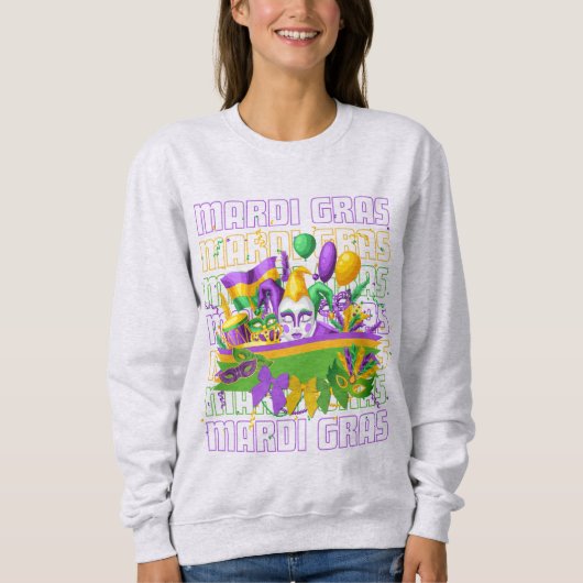 Sweatshirt MARDI GRAS Coquette Mascarade (Devant)