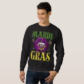 Sweatshirt Mardi Gras Costume de Carnaval Purple Amp Or Fleur (Devant entier)