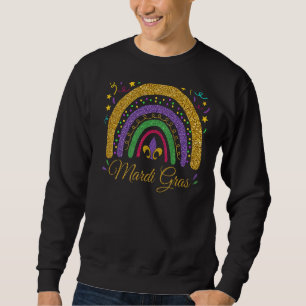 Sweatshirt Mardi Gras Festival Arc-en-ciel Purple Vert Jaune