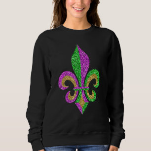 Sweatshirt Mardi Gras Fleur De Lis Parties scintillant Carnav