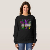 Sweatshirt Mardi Gras Gnomes Drôle Jester Casquette Gnomes Ho (Devant entier)