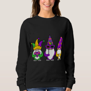 Sweatshirt Mardi Gras Gnomes Mardi Gras Fête Vacances Graphiq