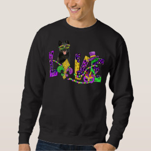 Sweatshirt Mardi Gras Love Festival Leopard Schipperke Chien