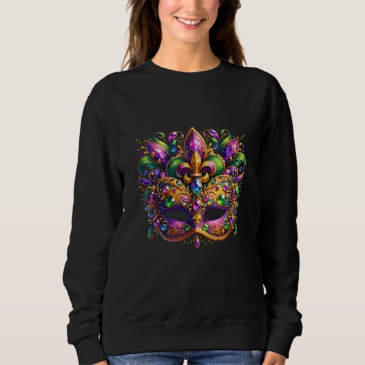 Sweatshirt Mardi Gras Mask  (Devant)