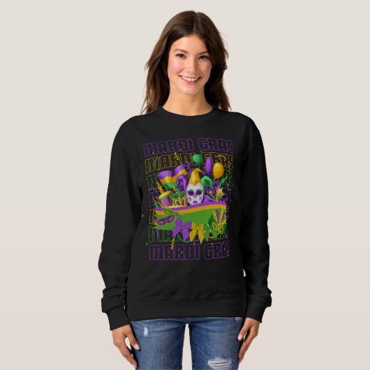 Sweatshirt MARDI GRAS Masqerade Coquette (Devant entier)