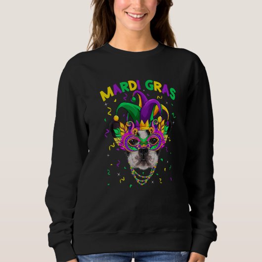 Sweatshirt Mardi Gras Party Cute French Bulldog Dog Lover Jes (Devant)