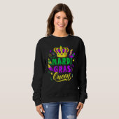 Sweatshirt Mardi Gras Queen Crown Mask Funny Mardi Gras Carni (Devant entier)