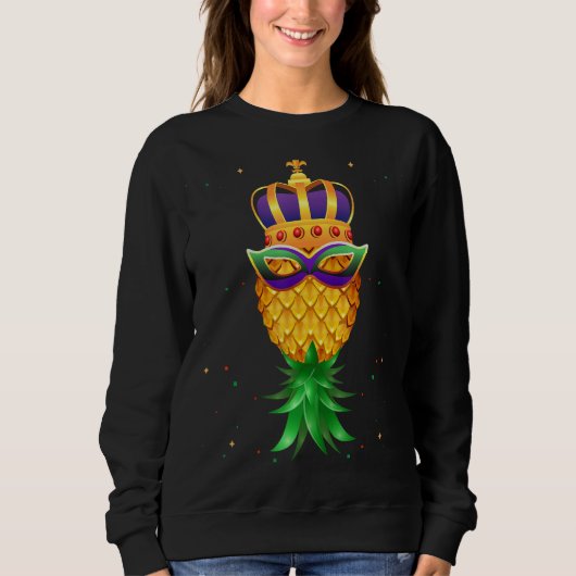 Sweatshirt Mardi Gras Queen Masque Swinger à l'envers de l'an (Devant)