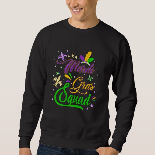 Sweatshirt Mardi Gras Squad Fleur De Lys Mask Funny Mardi Gra (Devant)