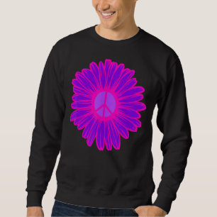 Sweatshirt Marguerite De Paix Rose Et Violet