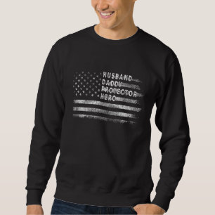 Sweatshirt Mari Daddy Protecteur Héros Papa Drapeau Amérique