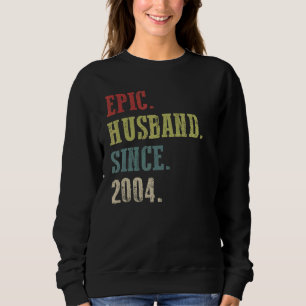 Sweatshirt Mari épopé rétro depuis 2004 18e Mariage Aniver