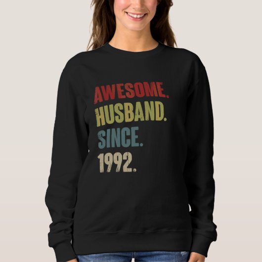Sweatshirt Mari génial depuis 1992 30 Mariage anniversaire (Devant)