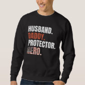 Sweatshirt Mari Papa Protecteur Héros Papa Fier Drapeau Améri (Devant)