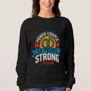 Sweatshirt Mariage Anniversaire 58 ans Couple de puissance co