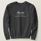 Sweatshirt Mariage de script bleu foncé (Design devant)