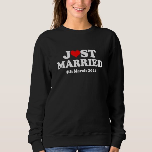 Sweatshirt Marié le 4 mars 2022 Mariage (Devant)