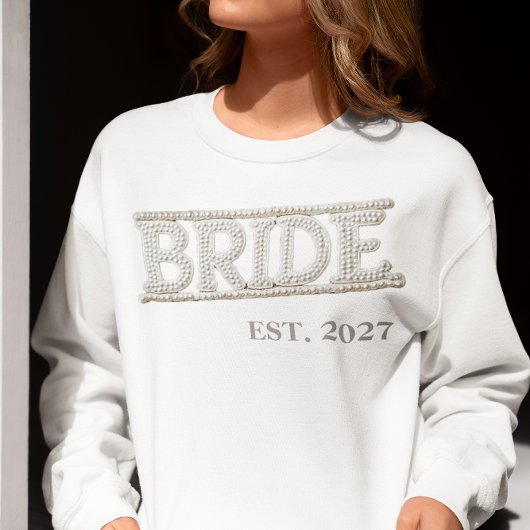 Sweatshirt Mariée Patch Brodé de Perle Fausse