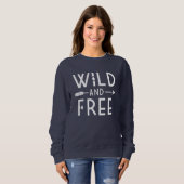 Sweatshirt Marine bleu sauvage et libre (Devant entier)