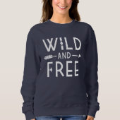 Sweatshirt Marine bleu sauvage et libre (Devant)