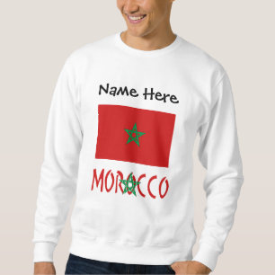 Sweatshirt Maroc Drapeau Marocain Nom Personnalisé