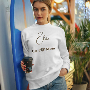 Sweatshirt Marron personnalisé amateur de chat script Maman c
