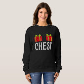 Sweatshirt Marrons Châtaignes Correspondant Noël de Noël (Devant entier)
