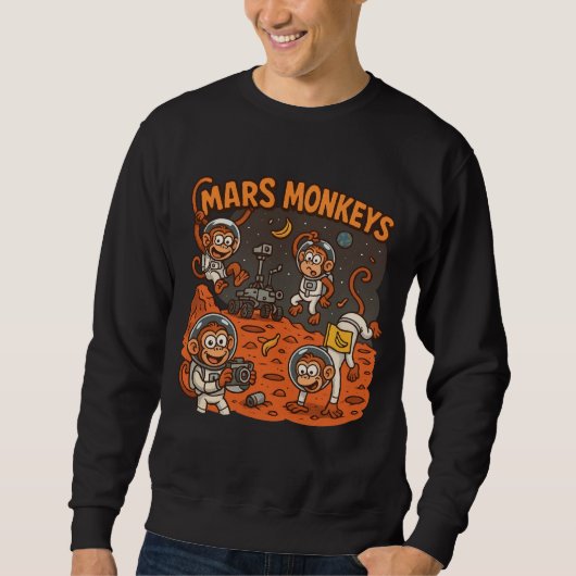 Sweatshirt Mars Monkeys drôle animal (Devant)