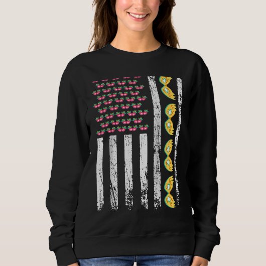 Sweatshirt Mascarade du carnaval américain Mardi Gras Flag Ho (Devant)