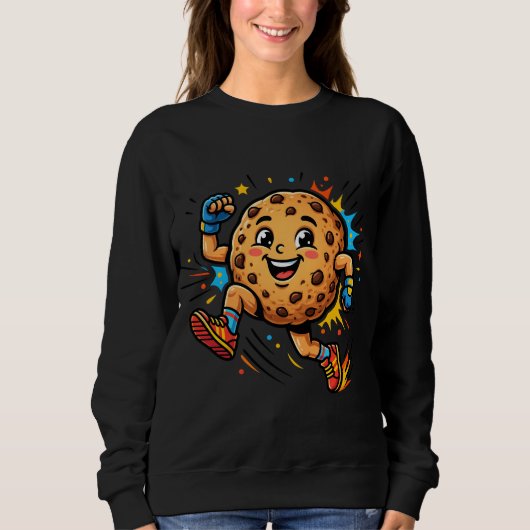 Sweatshirt Masque de bande dessinée de cookie aux pépites de  (Devant)