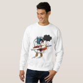 Sweatshirt Masque de démon Chibi de guerrier samouraï (Devant entier)