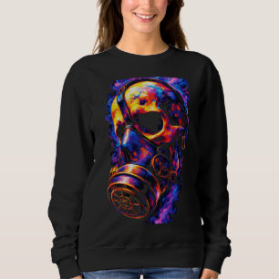 Sweatshirt Masque de gaz crâne psychédélique tourbillon de fl