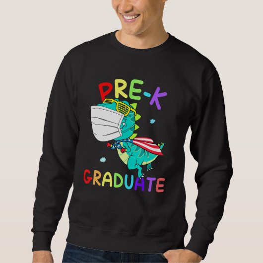 Sweatshirt Masque de visage pré-K Graduate Super T Rex Gradua (Devant)
