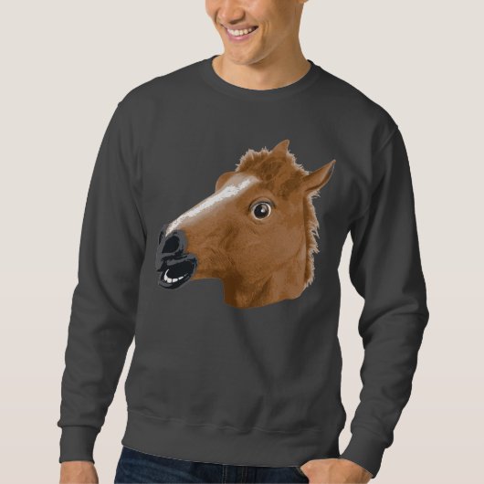 Sweatshirt Masque Déplaisant de la tête de cheval (Devant)