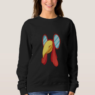 Sweatshirt Masque facial de dinde rouge animal avec lunettes