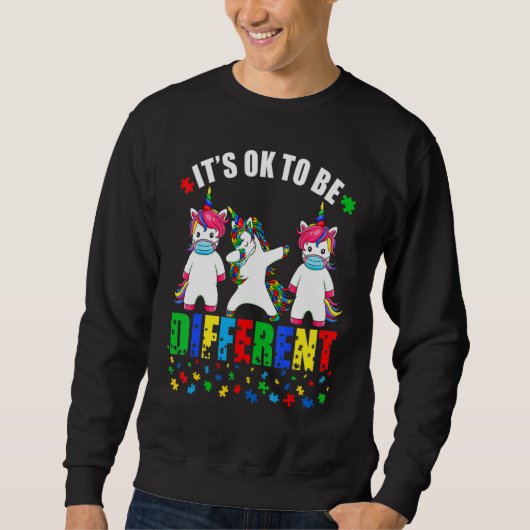 Sweatshirt Masque Licorne de Sensibilisation à l'Autisme Il e (Devant)
