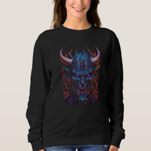 Sweatshirt Masque Oni japonais Visage démoniaque Crâne Diable