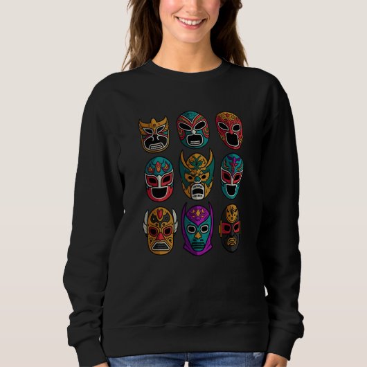 Sweatshirt Masques de Lucha Libre Rétro Lutte Libre Combattan (Devant)