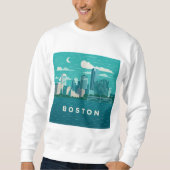 Sweatshirt Massachusetts Night Cityscape | Boston City (Devant)