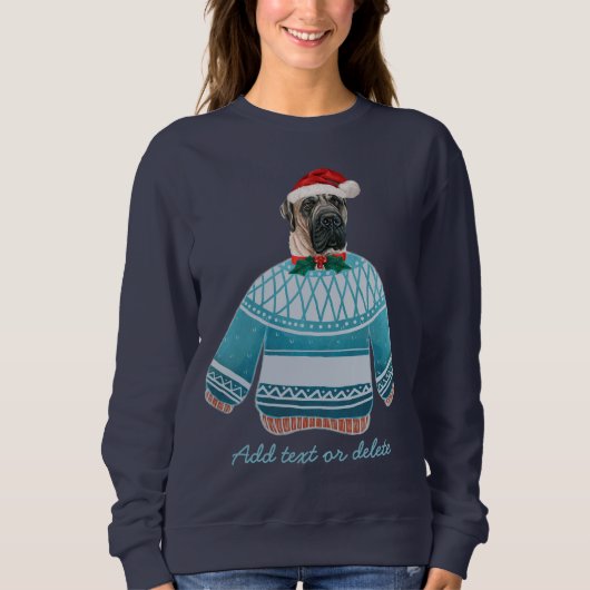 Sweatshirt Mastiff anglais Noël laid Chien Maman (Devant)