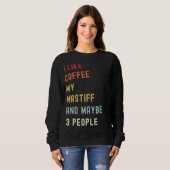 Sweatshirt Mastiff Retro Chien Et Café (Devant entier)