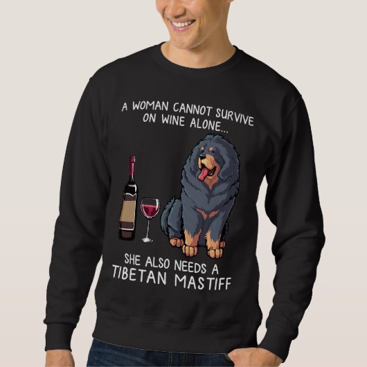 Sweatshirt Mastiff Tibétain Et Chien À Vins Équipés (Devant)