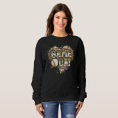 Sweatshirt Match de baseball léopard Maman de baseball pour l (Devant entier)