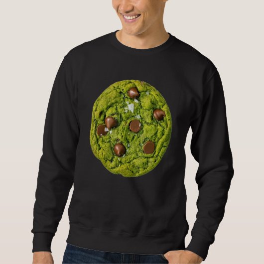Sweatshirt Matcha Cookie Chocolate Chip Costume Cookie Vert (Devant)