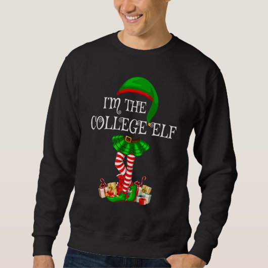 Sweatshirt Matching Family Group I M The College Elf Christma (Devant)