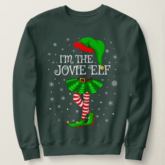 Sweatshirt Matching Family Group Je suis The Jovie Elf Christ (Design devant)