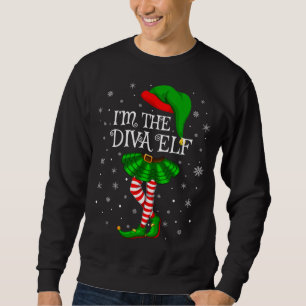 Sweatshirt Matching Family I'm The Diva Elf Christmas