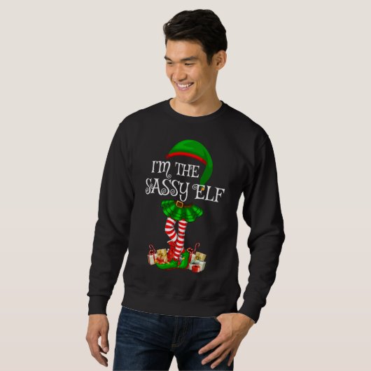 Sweatshirt Matching Family I'm The Sassy Elf Christmas (Devant entier)