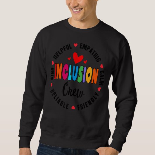 Sweatshirt Matching Inclusion Crew Enseignant d'éducation spé (Devant)