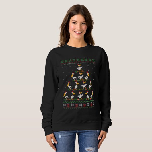 Sweatshirt Matching Ugly Christmas Ornament Decor Pelican Bir (Devant entier)